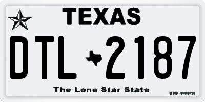 TX license plate DTL2187