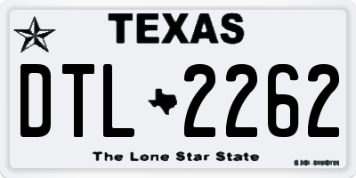 TX license plate DTL2262