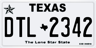 TX license plate DTL2342