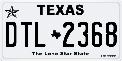 TX license plate DTL2368
