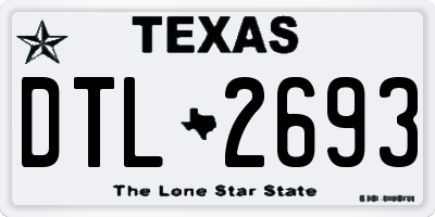 TX license plate DTL2693