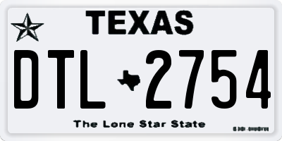 TX license plate DTL2754