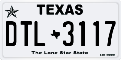 TX license plate DTL3117