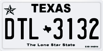 TX license plate DTL3132