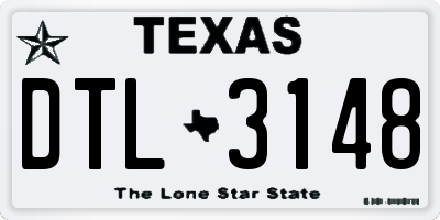 TX license plate DTL3148