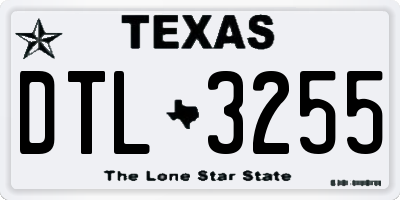 TX license plate DTL3255