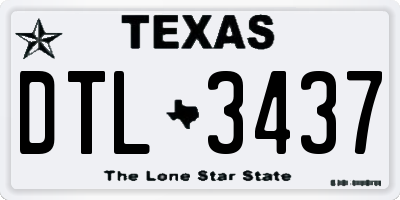 TX license plate DTL3437