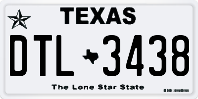 TX license plate DTL3438