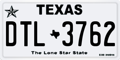 TX license plate DTL3762