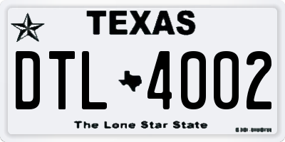 TX license plate DTL4002