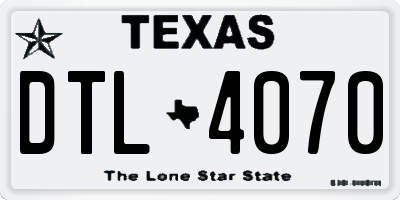 TX license plate DTL4070