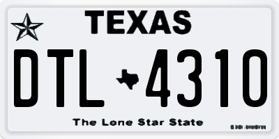 TX license plate DTL4310