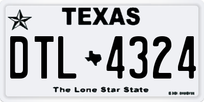TX license plate DTL4324