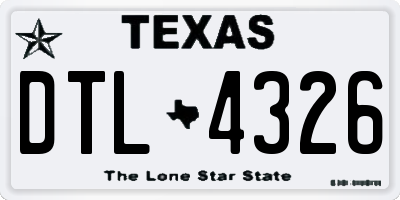 TX license plate DTL4326