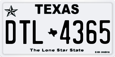 TX license plate DTL4365