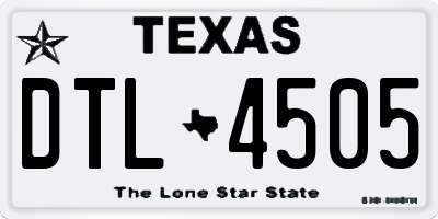 TX license plate DTL4505