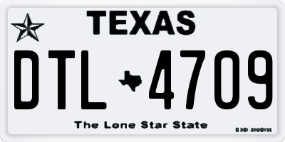 TX license plate DTL4709
