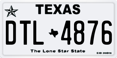 TX license plate DTL4876