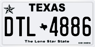 TX license plate DTL4886