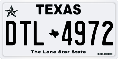 TX license plate DTL4972