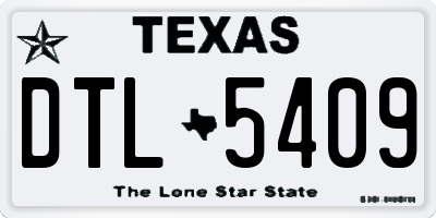 TX license plate DTL5409