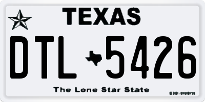 TX license plate DTL5426
