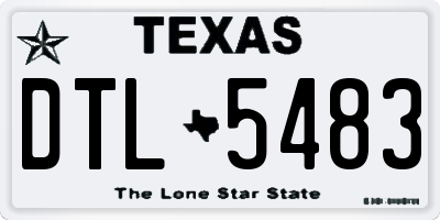 TX license plate DTL5483