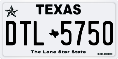 TX license plate DTL5750