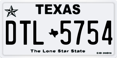 TX license plate DTL5754