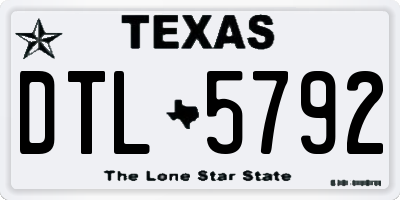 TX license plate DTL5792