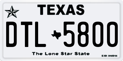 TX license plate DTL5800