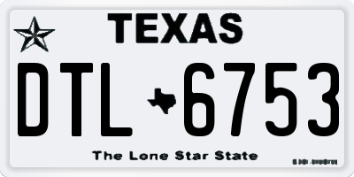 TX license plate DTL6753