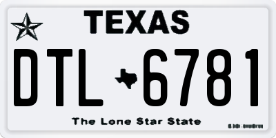 TX license plate DTL6781