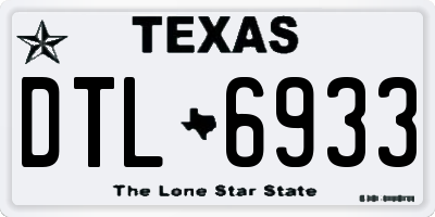 TX license plate DTL6933
