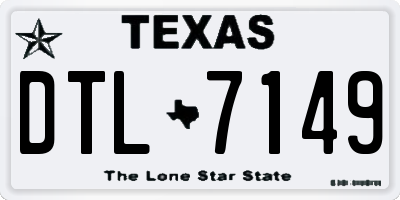 TX license plate DTL7149