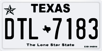 TX license plate DTL7183