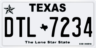 TX license plate DTL7234
