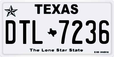 TX license plate DTL7236