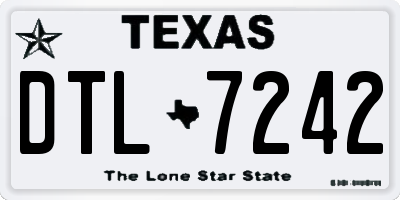 TX license plate DTL7242