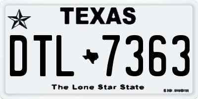 TX license plate DTL7363