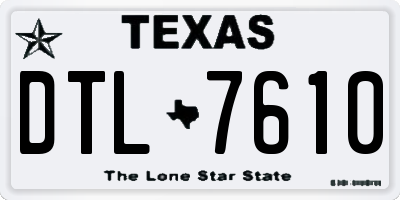 TX license plate DTL7610