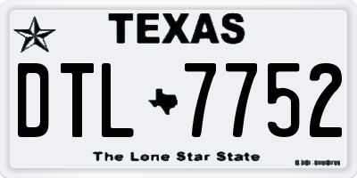 TX license plate DTL7752