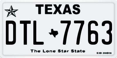TX license plate DTL7763