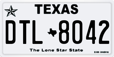 TX license plate DTL8042