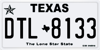TX license plate DTL8133
