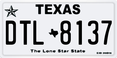 TX license plate DTL8137