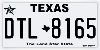 TX license plate DTL8165