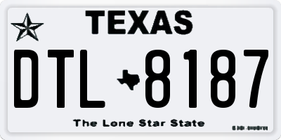 TX license plate DTL8187