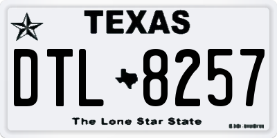TX license plate DTL8257