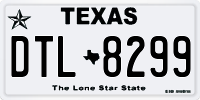 TX license plate DTL8299
